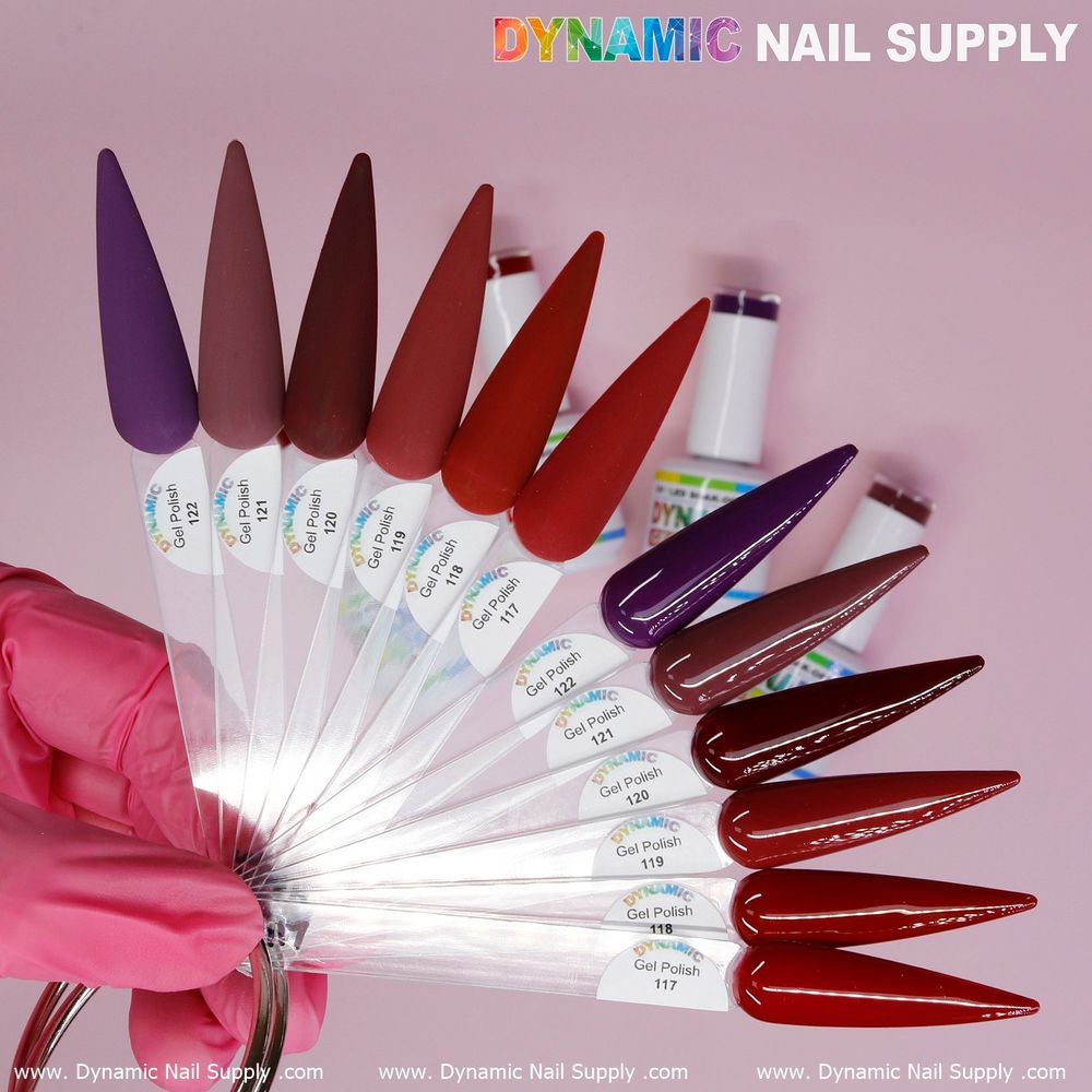 six burgundy gel polish bottles - 2
