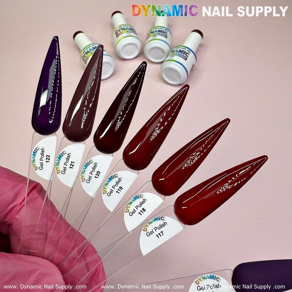 six burgundy gel polish bottles - 4