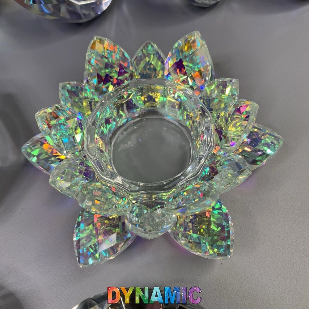 lead crystal dappen dish with colored lid - 10