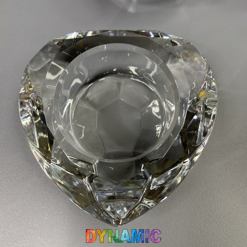 lead crystal dappen dish with colored lid - 12
