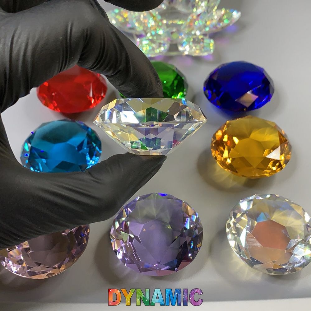 lead crystal dappen dish with colored lid - 15