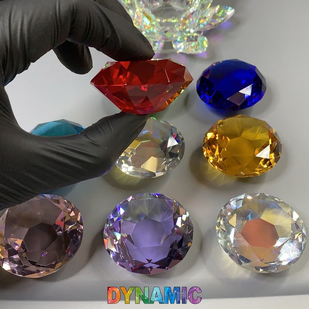 lead crystal dappen dish with colored lid - 16