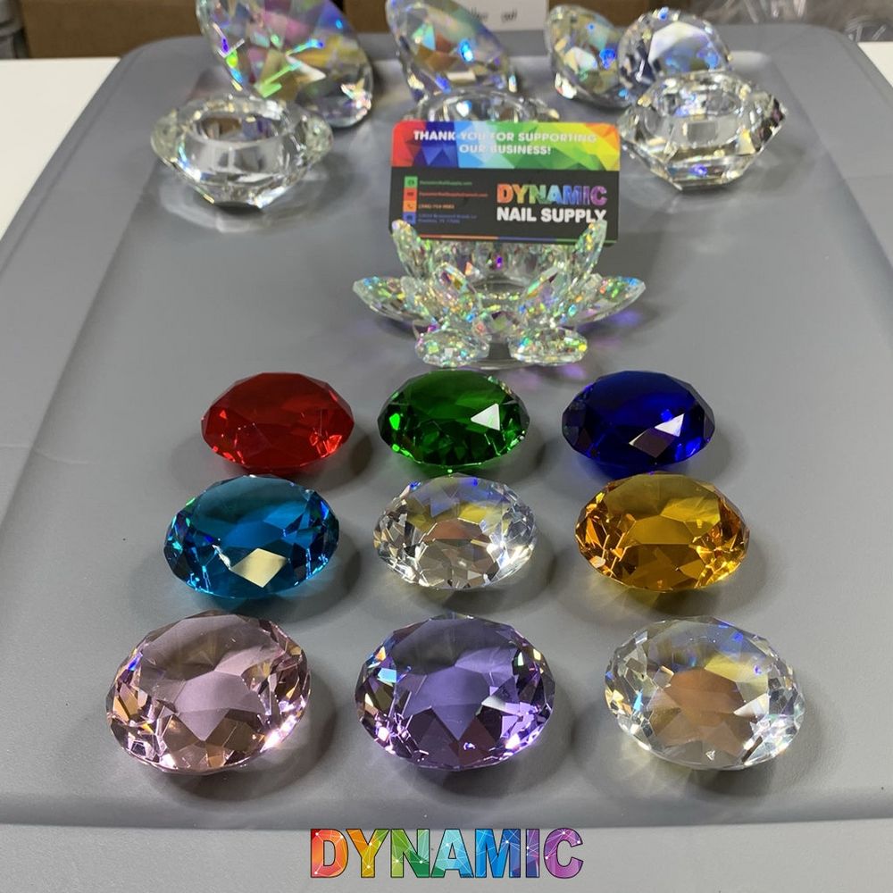 lead crystal dappen dish with colored lid - 2