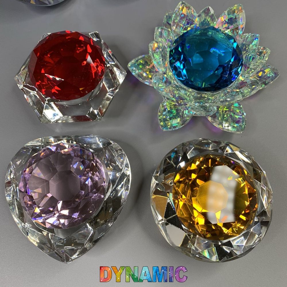lead crystal dappen dish with colored lid - 3