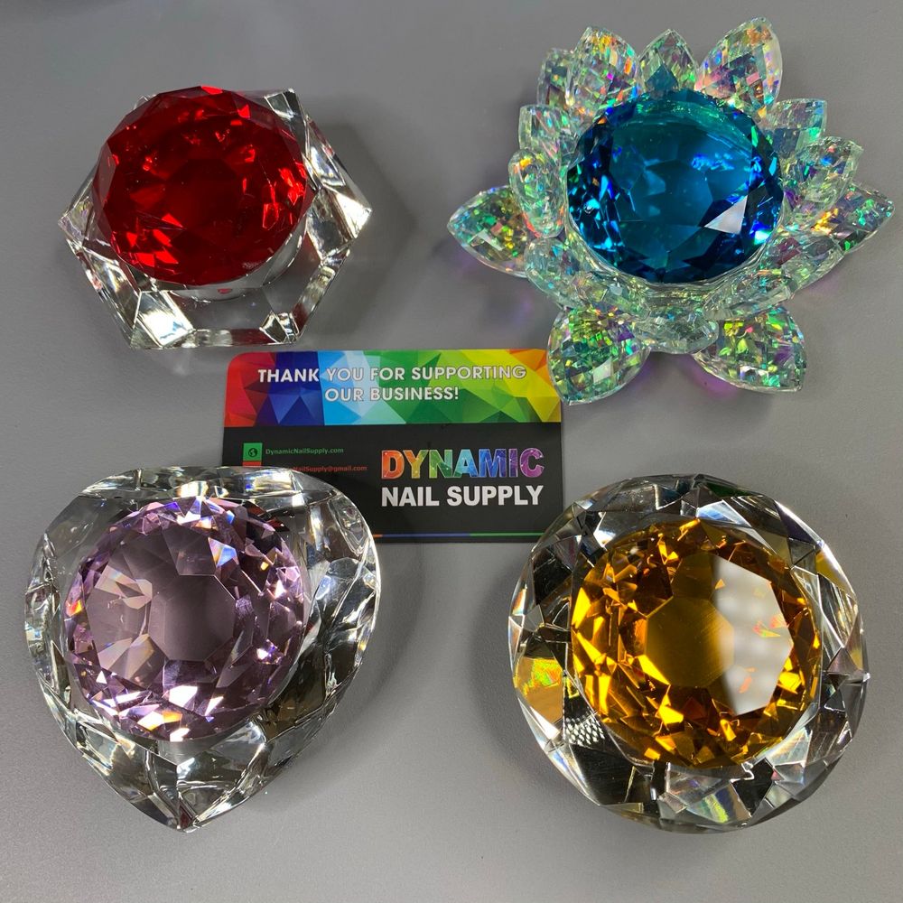 lead crystal dappen dish with colored lid - 5