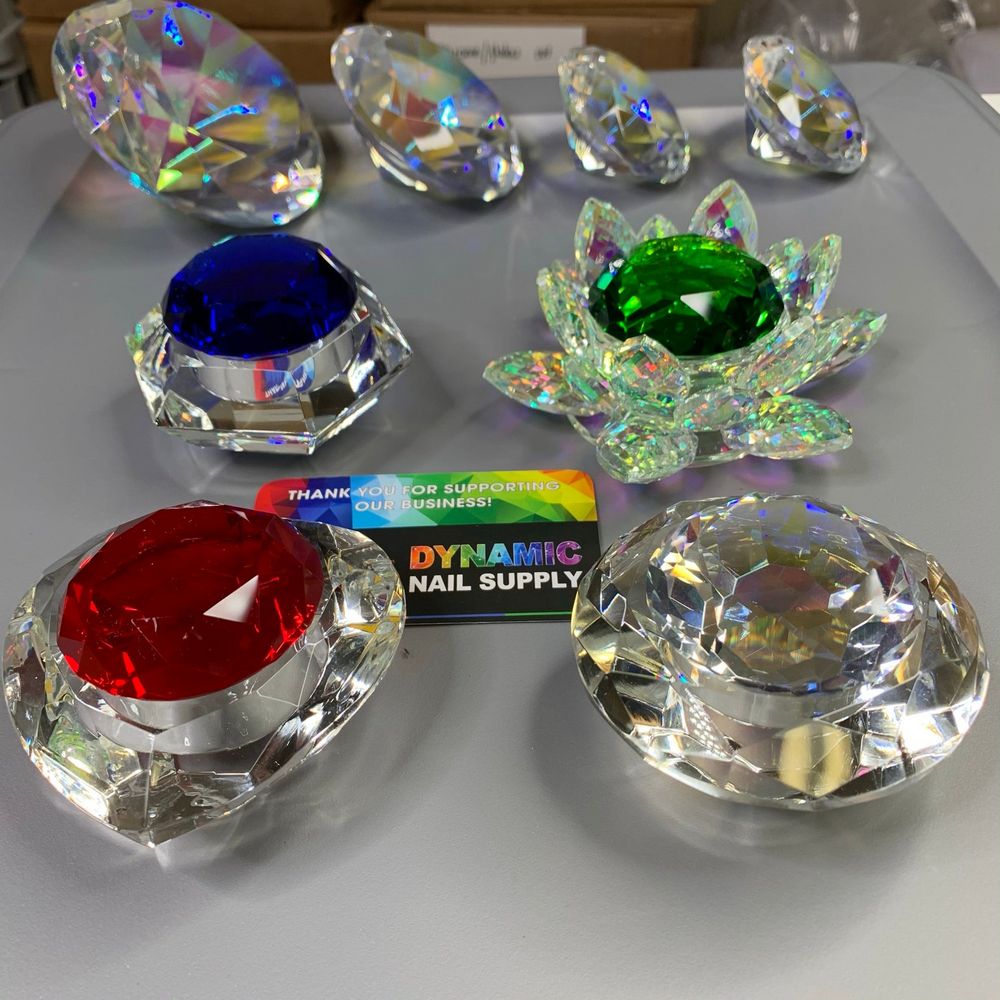lead crystal dappen dish with colored lid - 9